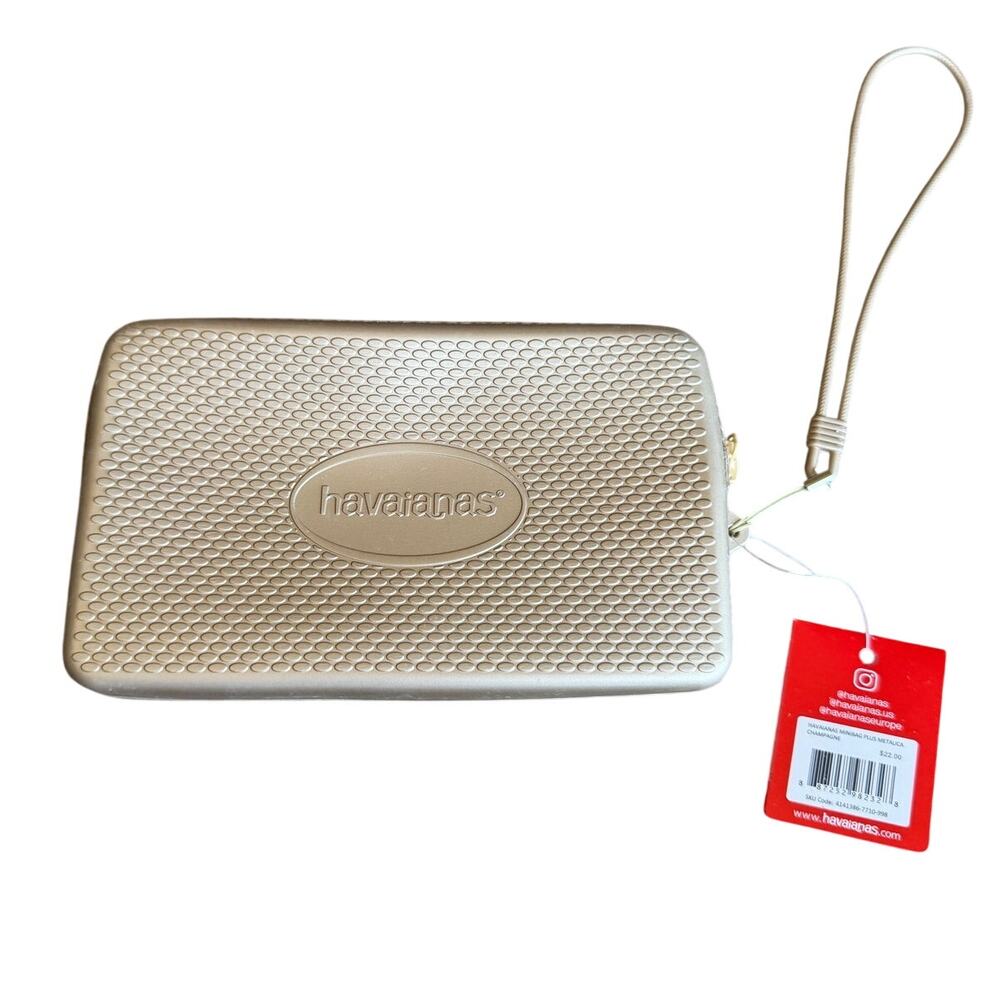 Havaianas Mini Bag Plus Champagne Wristlet Clutch Wallet NWT